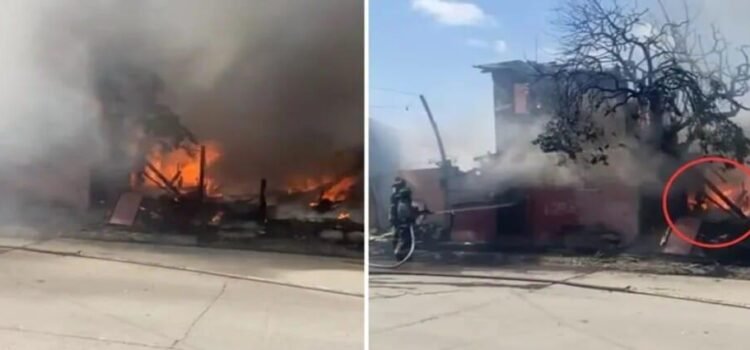 Incendio consume dos cuartos de madera y una casa