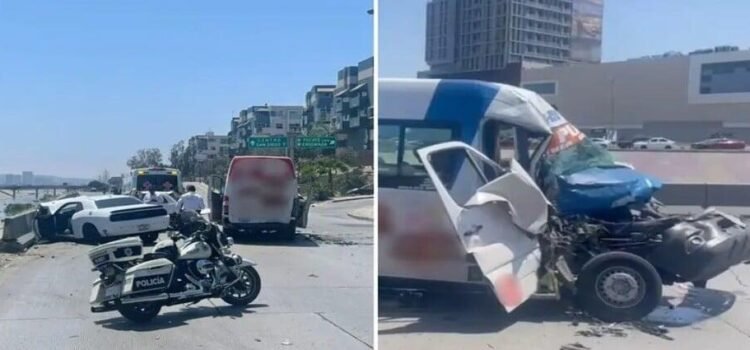 Accidente múltiple deja diez lesionados