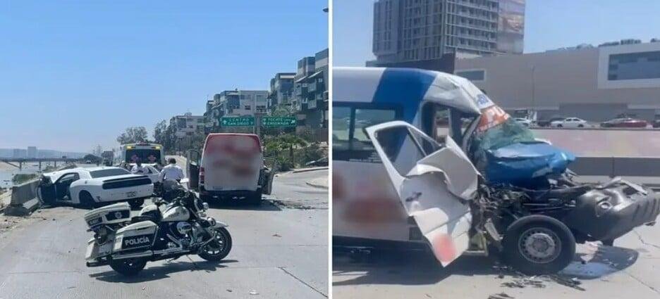 Accidente múltiple deja diez lesionados