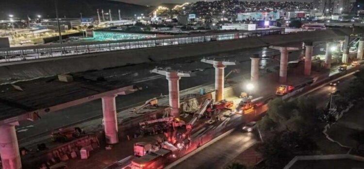 Accidente en obra del viaducto elevado deja dos lesionados