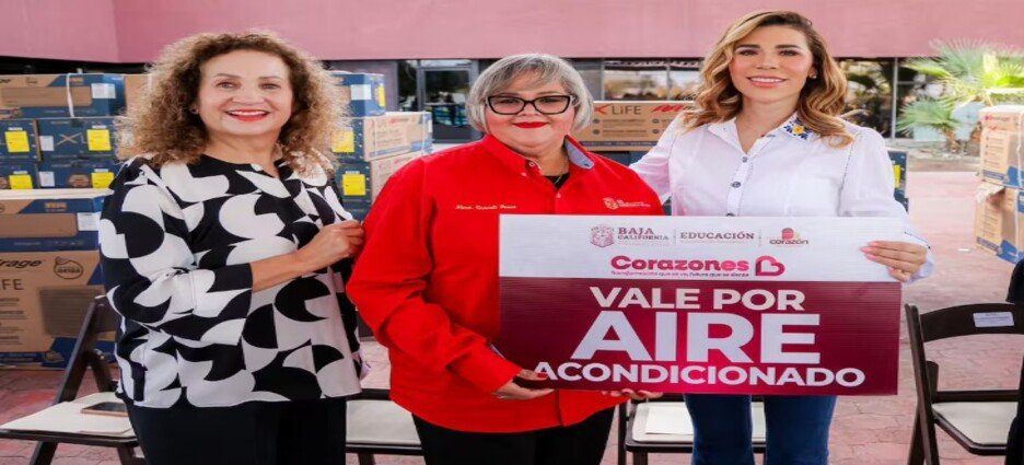 Gobierno entrega aires acondicionados a escuelas de Baja California