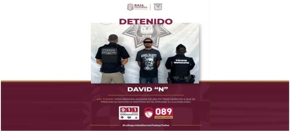 Detienen en Mexicali a estadounidense buscado por tráfico de fentanilo y marihuana